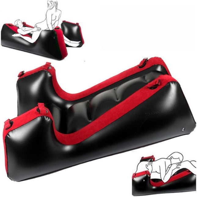 Sex Sofa Sex Furniture Pillow BDSM Sex Toys Inflatable Pillow for Couple Sexual Position Support Multifunctional Ramps，PVC Flocked Sex Chair Ramp Furniture with Bondage