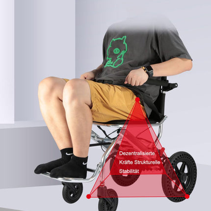 ByteTecpeak M2 Wheelchair Foldable Lightweight, Ultralight Travel Wheelchair, Foldable Transport Wheelchairs for Disabled and Elderly, Steel Wheelchairs with Footrest, Wheelchair, Load Capacity 100 kg