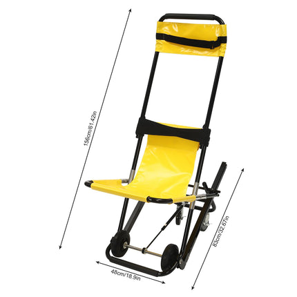 Manual elevator stair chair stair lift foldable stair lift folding stair chair withstands 350.53 lbs emergency stair climbing wheelchair aluminum portable daily transfer folding evacuation chair