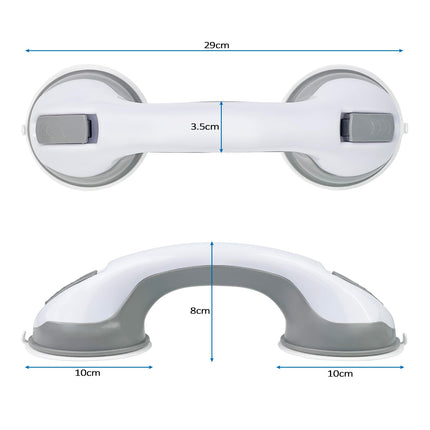 Fousenuk Grab Bars for Seniors, 2 Pack Shower Without Drilling Bathroom, Suction Cup Shower Handle with Bathtub Handle Support Handle, Disabled Toilet Grab Bar, Suction Handle Bathtub for Disabled Elderly People