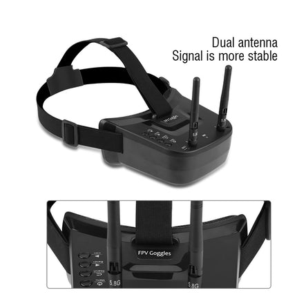 VGEBY FPV Goggles, 3 inch 480 * 320 Display 5.8G 40 Channels Mini FPV Goggles Built-in 3.7V 1200mAh Battery for FPV Drone Quadcopter