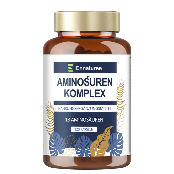 18 Amino Acid Complex High Dose - 9 EAA + 9 NEAA, Amino Acid Capsules with BCAA - 120 Capsules