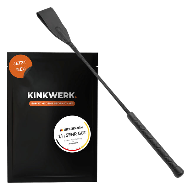 KINKWERK Spanking Riding Crop (45.5 cm) for Men &amp; Women | Precise Control | Flexible &amp; Robust | High-quality and elegant BDSM whip