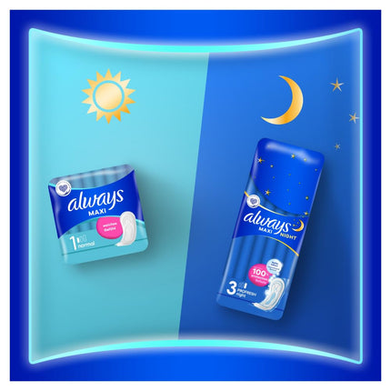 Always Maxi Pads Women Size 1, Normal (9 sanitary pads) soft and super absorbent, odor-neutralizing and leak-proof