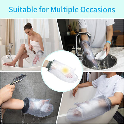 EVERCRYO Waterproof Adult Hand Cast Protector for Shower, Bathtub - Reusable Cast and Bandage Protector - Waterproof Protective Cover for Broken Hands, Fingers, and Wrists (Gray)