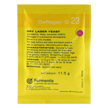 Fermentis Saflager S-23 11.5g bottom-fermenting brewer's yeast