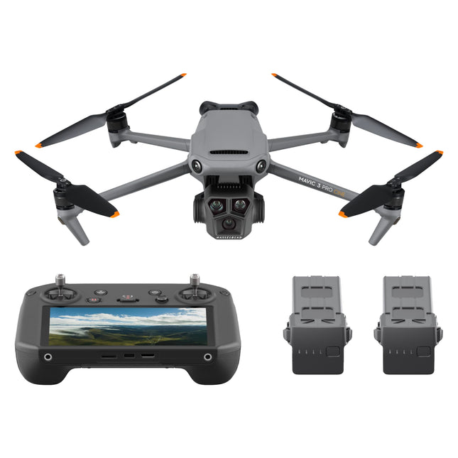 DJI Mavic 3 Pro Cine with DJI RC Pro (light-up starter screen), flagship drone with triple camera, Apple ProRes support for 3 cameras and 1 TB of storage, three Intelligent Flight Batteries and more