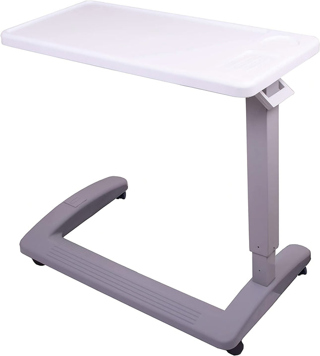 Carex Overbed Table – Flat Roll-Up Bed Table with Adjustable Height – Over the Bed Table for Home