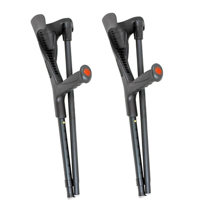 Pepe Mobility - Crutches Foldable (x2), Forearm Crutches Black, Height Adjustable, Orthopedic Walking Aid