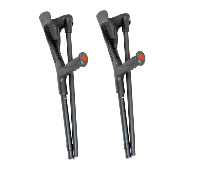 Pepe Mobility - Crutches Foldable (x2), Forearm Crutches Black, Height Adjustable, Orthopedic Walking Aid