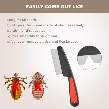 Dandruff comb with metal teeth, stainless steel fine tooth comb head comb comb dandruff comb adult dandruff comb comb against dandruff comb dandruff comb hair anti-dandruff comb