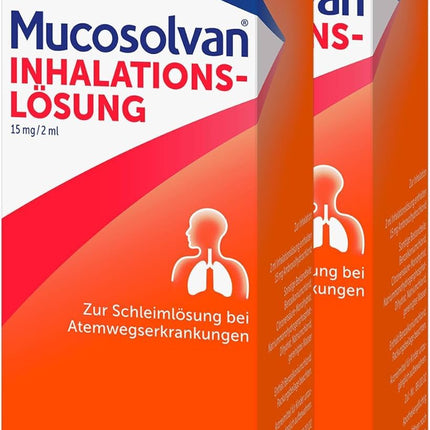 MUCOSOLVAN® Inhalation Solution 2 x 100 ml - Mucus solution for nebulizers for coughs: Loosens mucus, facilitates coughing &amp; clears the bronchi