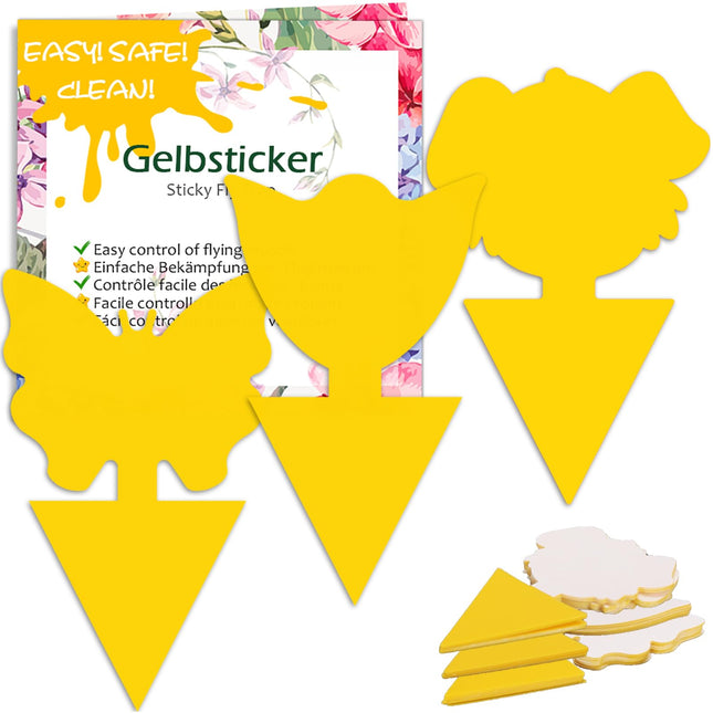 Blooven Yellow Stickers to Control Fungus Gnats 30 Pieces, Yellow Stickers for Indoor Plants Pest Control (30 Pieces)