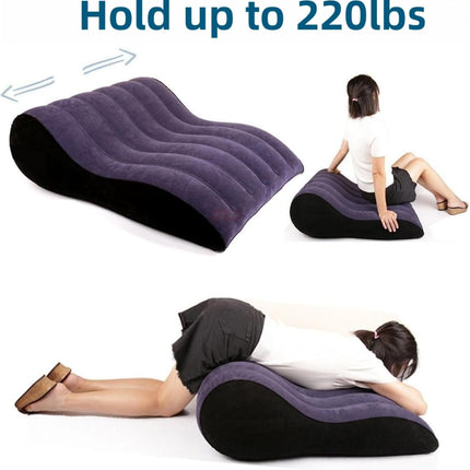 Sex Pillow Inflatable Sex Pillow PVC Flocking Sex Chair Travel Pillow Magic Pillow Body Support Pillow, Used for Couples Positioning, Deeper Position