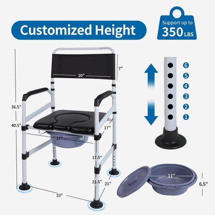 EOSPRIM height-adjustable toilet chairs, mobile toilet chairs for seniors, raised toilet seats with armrests, raised toilet seats for seniors, shower chairs, shower chair seats with armrests
