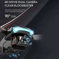 Goolsky LSRC XT2 Drone, Drone with 4k Camera, WiFi Optical Flow Positioning, 2.4GHz Obstacle Detection, Quadcopter Drone for Beginners, Black