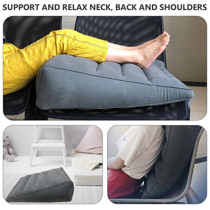 Healifty Inflatable Wedge Pillow, Triangular Portable Bed Wedge Leg Support Pillow for Post Surgery Pain Relief, Ankle Injury, Sleeping, Travel