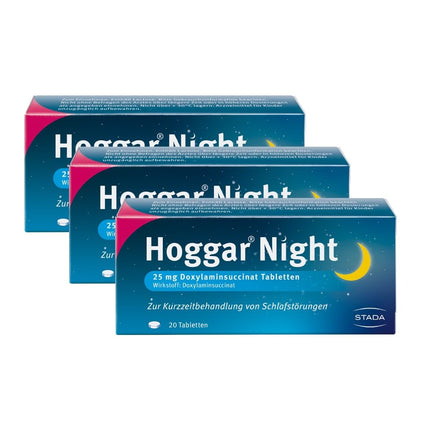 Hoggar Night – Sleeping pills to help you fall asleep and for acute sleep disorders – Well tolerated, for restful sleep – 3 x 20 tablets