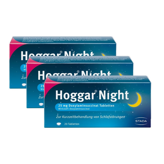Hoggar Night – Sleeping pills to help you fall asleep and for acute sleep disorders – Well tolerated, for restful sleep – 3 x 20 tablets