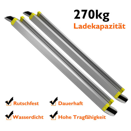 COSTWAY 2 x wheelchair ramps up to 270 kg, 121.5-212.5 cm, telescopic ramp with anti-slip surface, telescopic ramp pair aluminum, non-slip loading ramp, aluminum ramp