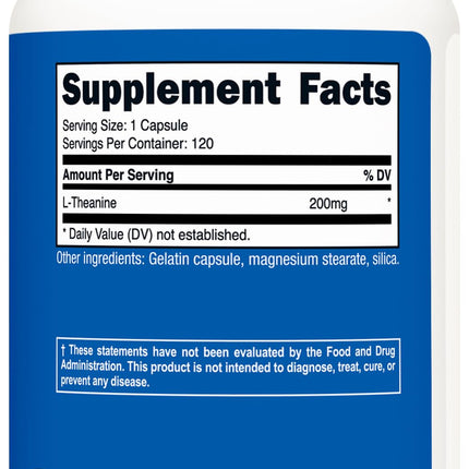 Nutricost L-Theanine 200mg, 120 Capsules, Double Strength - Non-GMO, Gluten-Free