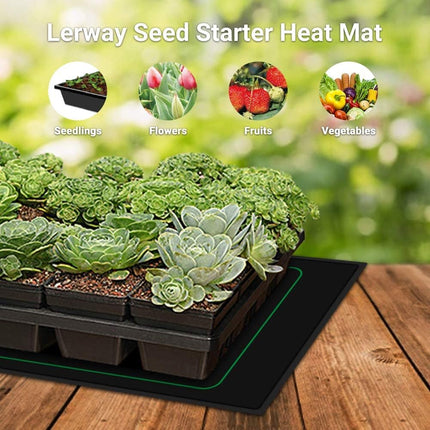 LERWAY Heating Mat Indoor Greenhouse Heat Mat Reptile Dragon Temperature Heating Pad Amphibian Pet Mat Warmer Bed Mat, 20.75"x10" inch, 21Watt