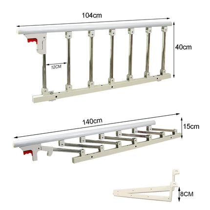 WPYGHLJN Bed Rail for Elderly Seniors, Foldable Portable Safety Bed Guard Rail, Folding Bed Railing Hospital Metal Handle Bumper for Adults Home Care Support, 106x40CM