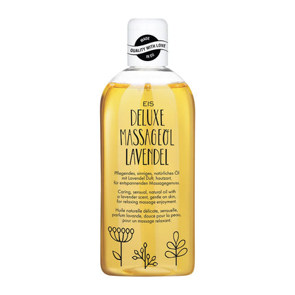 EIS Deluxe Massage Oil Lavender | for relaxing massages | suitable for couples | warming body oil for muscle relaxation | intimate &amp; liquid lubricant | 250ml | erotic lavender scent