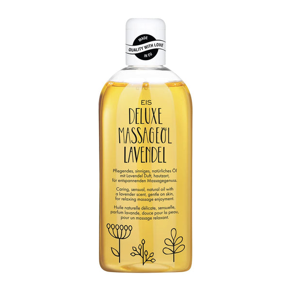 EIS Deluxe Massage Oil Lavender | for relaxing massages | suitable for couples | warming body oil for muscle relaxation | intimate &amp; liquid lubricant | 250ml | erotic lavender scent