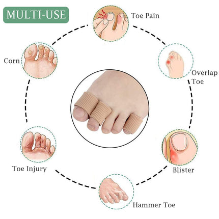 2 Pieces Cuttable Silicone Toe Protector Toe Cushion Tube Bandage Soft Gel Finger Protector Toe Caps Pad for Corns Remover, Callus Cushion, Bunion, Calluses (For Middle Toes -15CM)