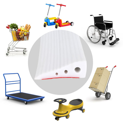 Compensation profile, self-adhesive transition profile, threshold transition rail, silicone door threshold ramp, threshold ramp, wheelchair ramp for door openings, bathrooms (C-White, 6.5 x 2.5 x 100 cm)