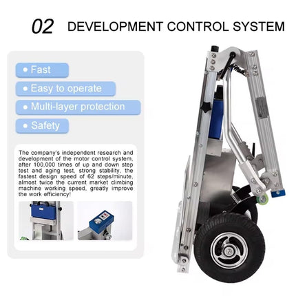 HZWJD Electric Stair Climber, with extendable handle, electric stair climber, electric stair climber made of aluminum alloy, trolley wheels, dolly trolley, load capacity 200 kg A