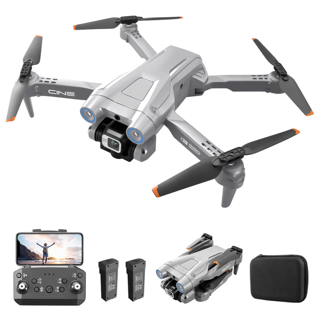Drone with 4K Camera, Foldable RC Drone RC Quadcopter with 1080P HD Dual Camera, FPV Transmission, 2 Batteries, Gesture Control, Altitude Hold, One-Key Takeoff/Landing 3D Flips for Beginners (Gray)