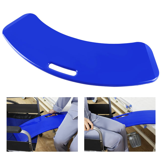 LOSCHEN Transfer Board, Patient Pusher for Transferring Patients or Disabled Persons from a Wheelchair to Bed, Toilet, Bathtub, Car - Push Board with One Handle (Blue)