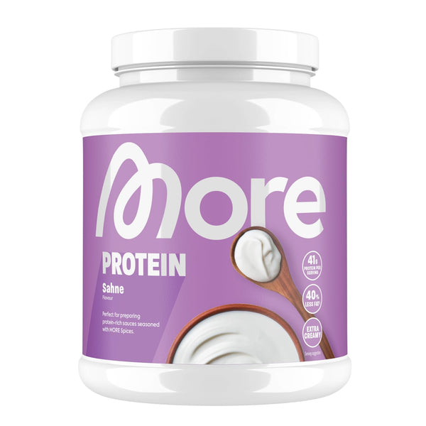 MORE Protein, cream, 600 g, mix of whey concentrate and casein, ideal for building and maintaining muscle, with lactase, perfect for cooking and baking - made in Germany (packaging may vary)