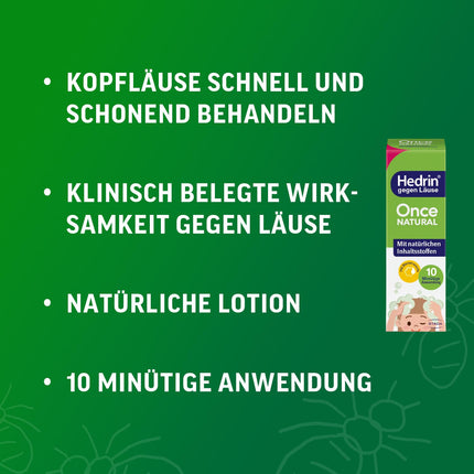 HEDRIN Once Natural + HEDRIN Protect &amp; Go Spray – Fast relief against lice – Value pack: effective prevention and acute relief with natural ingredients