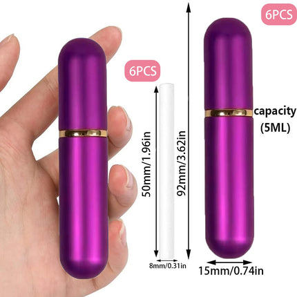 AMSNINK Inhaler Pen - 6 Pack Portable Smelling Sticks for Essential Oils, Aromatherapy with Cotton Wicks, Ideal for On the Go and at Home