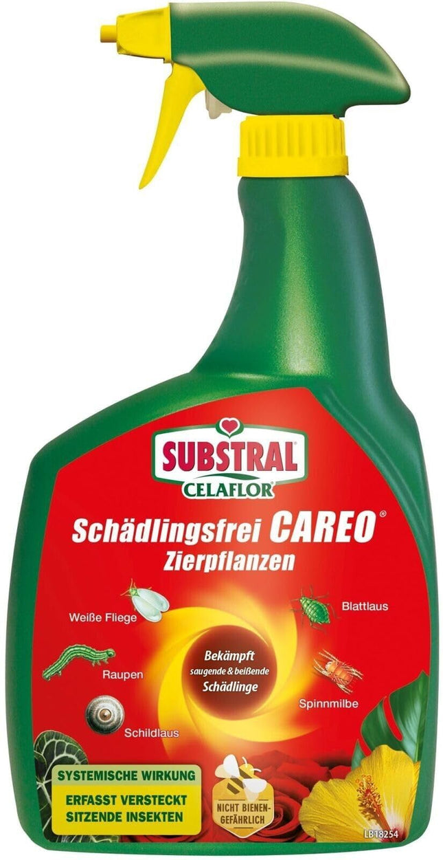 Substral Pest-Free Careo Ornamental Plants, against pests such as aphids, scale insects, mealybugs, caterpillars, 800 ml, Green