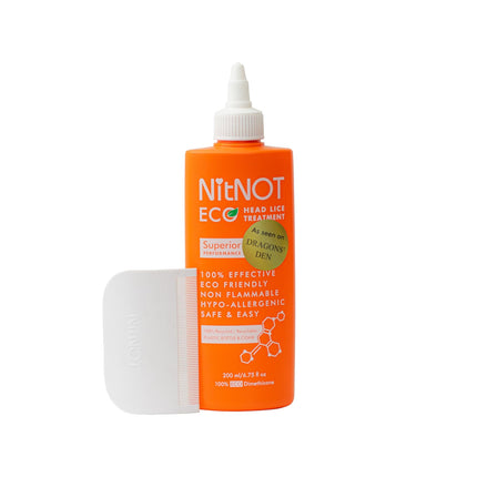 NitNOT Head Lice Treatment - Kills all head lice and eggs - 200ml - Minimum 4 treatments for long hair - Safe - No side effects - Easy to use - No odors