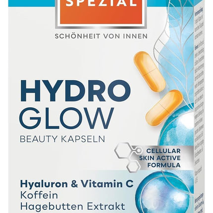 Merz Spezial Hydro Glow Beauty Capsules – 1 x 30 Capsules – vegan dietary supplement with hyaluronic acid and vitamin C – beauty routine for your skin – beauty from within