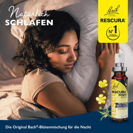 Original Bach RESCURA NIGHT drops alcohol-free: (formerly Rescue) Bach flower mixture + White Chestnut, 20ml