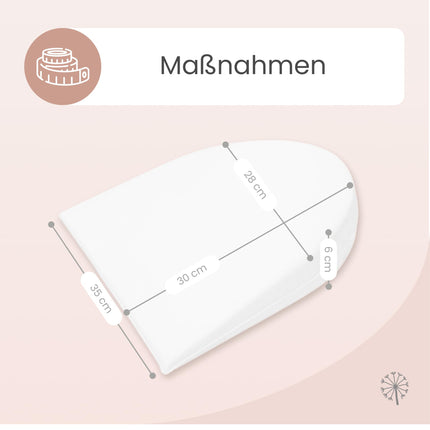 MIMUSELINA Wedge Pillow for Straightening and Preventing Reflux and Colic - Anti-Reflux Pillow for Adults or Pregnant Women, Waterproof and Plasticized | Semicircular - 35 x 28 x 6 cm