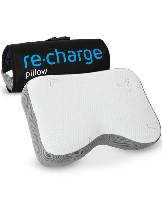 Re-Charge Intense Neck Pillow | Orthopedic Cervical Spine Side Sleeper Pillow | Ergonomic Memory Foam with Bamboo Activated Charcoal, Innovative Technology for Deeper Sleep, Recovery Pillow 50x30x12