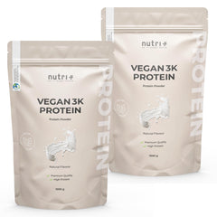 Nutri + Vegan Protein Powder Neutral without sweeteners + sugar with 85% protein - Vegan Protein Powder 1 kg unsweetened - Natural Protein Powder