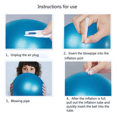 Lanjue Small Pilates Ball, 25 cm Non-Slip Fitness Ball, Gymnastic Ball Small, Soft Yoga Ball for Abdominal and Shoulder Training, Balance Sports Pilates (Blue)