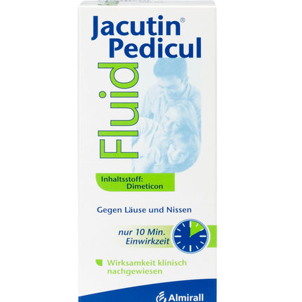 Jacutin Pedicul Fluid, effective treatment for head lice, the 10-minute solution against head lice, larvae, and nits, suitable for all ages, 100 ml
