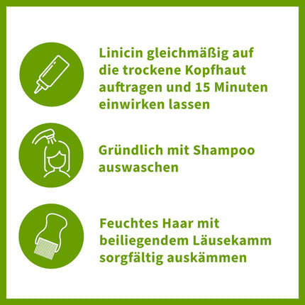 Linicin Lotion with Lice Comb (100 ml) - Lice remedy for the treatment of head lice, including lice comb | Gentle on the scalp