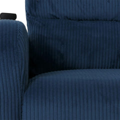 Mendler TV armchair HWC-K62, recliner chair, TV armchair, reclining function, stand-up aid, metal fabric/textile cord - blue