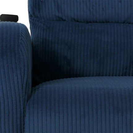 Mendler TV armchair HWC-K62, recliner chair, TV armchair, reclining function, stand-up aid, metal fabric/textile cord - blue
