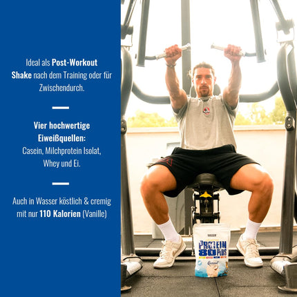 Weider - Protein 80 Plus - 4-component protein powder - High protein content with 80% protein - Creamy shakes with calcium &amp; vitamin B6 - 500g - Vanilla